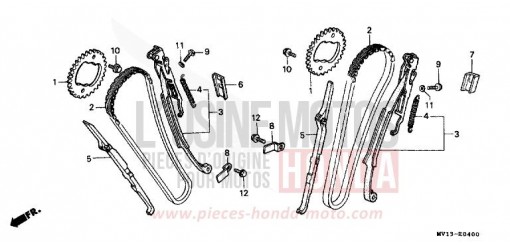 CAM CHAIN/TENSIONER XRV750M de 1991